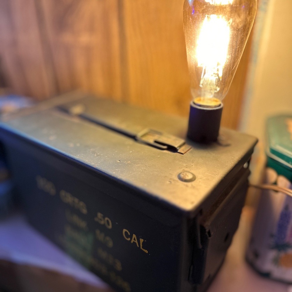 Unique Ammo Box Lamp with Bulb